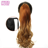 Hair Extension Heat Resistant Synthetic Natural Wave Pony Tail WTB 22" Long Wavy Wrap Around Clip In Ponytail - Presidential Brand (R)