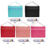 84 Bottles PU Leather Diamond Painting Charms Rhinestones Tool Storage Bag Case Organizer Beads Diamond Embroidery Storage Box - Presidential Brand (R)