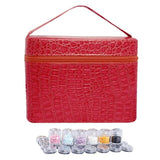 84 Bottles PU Leather Diamond Painting Charms Rhinestones Tool Storage Bag Case Organizer Beads Diamond Embroidery Storage Box - Presidential Brand (R)