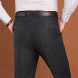 ICPANS High Waist Wool Men Casual Pants Classic Straight Loose Pleated Black Suit Pant For Men Formal Trousers Mens Size 42 44 - Presidential Brand (R)