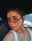 Rectangle Sunglasses Women Fashion Luxury Brand Designer Red Pink Clear Small Lens Personality Sun Glasses Shades UV400 - Presidential Brand (R)
