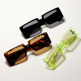 Trendy Rectangle Sunglasses Women Brand Design Black Thick Frame Fashion 90s Cool Sun Glasses Shades Female - Presidential Brand (R)