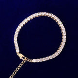 4mm 1 Row Tennis Chain Anklets Feet Link 7"~10" Adjustable - Presidential Brand (R)