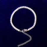 4mm 1 Row Tennis Chain Anklets Feet Link 7"~10" Adjustable - Presidential Brand (R)