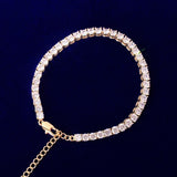 4mm 1 Row Tennis Chain Anklets Feet Link 7"~10" Adjustable - Presidential Brand (R)