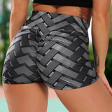 Sexy High Waist Fitness Iron weave Leggings Weaving Printed Tie Women Fitness Workout Scrunch Booty Trousers Slim Running Pants - Presidential Brand (R)
