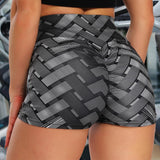 Sexy High Waist Fitness Iron weave Leggings Weaving Printed Tie Women Fitness Workout Scrunch Booty Trousers Slim Running Pants - Presidential Brand (R)