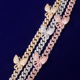 10mm Miami Cuban Link Necklace With Butterfly Women Jewelry AAAA Zircon Charm Men's Hip Hop Chain - Presidential Brand (R)