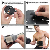 Fitness Abdominal Muscle Trainer EMS Electric Press Stimulator Slimming Machine Fitness Gym Equipment For training Apparatus Set - Presidential Brand (R)