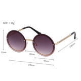 Vintage Fashion Round Sunglasses Women 2019 Luxury Brand Design Retro Rimless Frame Sun Glasses Lady Female Shades NO Chain - Presidential Brand (R)