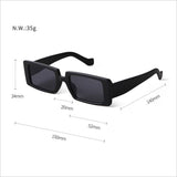 Trendy Rectangle Sunglasses Women Brand Design Black Thick Frame Fashion 90s Cool Sun Glasses Shades Female - Presidential Brand (R)