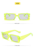 Trendy Rectangle Sunglasses Women Brand Design Black Thick Frame Fashion 90s Cool Sun Glasses Shades Female - Presidential Brand (R)