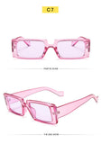 Trendy Rectangle Sunglasses Women Brand Design Black Thick Frame Fashion 90s Cool Sun Glasses Shades Female - Presidential Brand (R)