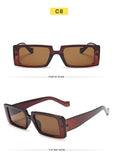Trendy Rectangle Sunglasses Women Brand Design Black Thick Frame Fashion 90s Cool Sun Glasses Shades Female - Presidential Brand (R)