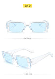 Trendy Rectangle Sunglasses Women Brand Design Black Thick Frame Fashion 90s Cool Sun Glasses Shades Female - Presidential Brand (R)