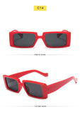 Trendy Rectangle Sunglasses Women Brand Design Black Thick Frame Fashion 90s Cool Sun Glasses Shades Female - Presidential Brand (R)