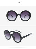 Retro Round Sunglasses Women Men Brand Design Transparent Blue Frame Circle Lens Fashion 90s Sun Glasses Shades Female - Presidential Brand (R)
