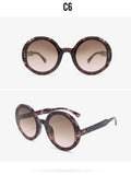 Retro Round Sunglasses Women Men Brand Design Transparent Blue Frame Circle Lens Fashion 90s Sun Glasses Shades Female - Presidential Brand (R)