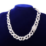 Solid 15mm Men's Hip Hop Cuban Chain Link Cubic Zirconia Gold Color Necklace Choker Fashion Rock Jewelry - Presidential Brand (R)