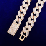 20MM Baguette Cuban Bracelet Chain Trendy Link Bling Zirconia Copper Rock Jewelry - Presidential Brand (R)