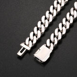 8mm Iced Out Bling CZ Miami Cuban Link Chain Charm Choker Necklace Pink Blue Trendy Fashion Necklace - Presidential Brand (R)