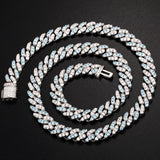 8mm Iced Out Bling CZ Miami Cuban Link Chain Charm Choker Necklace Pink Blue Trendy Fashion Necklace - Presidential Brand (R)