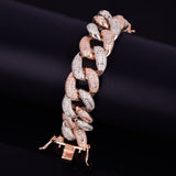 22mm Baguette Zircon Miami Cuban Link Colorful Bracelet Iced Out Colorful Chain 7" 8" - Presidential Brand (R)