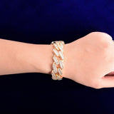 20MM Baguette Cuban Bracelet Chain Trendy Link Bling Zirconia Copper Rock Jewelry - Presidential Brand (R)