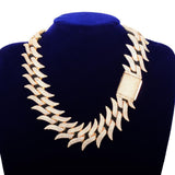 Solid 32mm Big Cuban Chain Men's Hip Hop Necklace Link Finish Zirconia Gold Color Fashion Rock Jewelry - Presidential Brand (R)