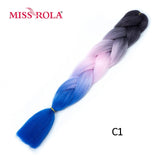 MISS ROLA 24Inch Glowing Twist Braids Braiding Hair Extensions Jumbo Braids Ombre Synthetic Hair Support Wholesale Kanekalon - Presidential Brand (R)
