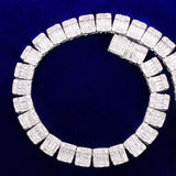 9MM Baguette Zircon Bracelet Chain Trendy Link Gold Color Plated Copper Bling Jewelry - Presidential Brand (R)