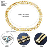 6mm Iced Out Bling CZ Cuban Link Chain Bracelet Full Crystal Rhinestones Clasp Bracelet Jewelry - Presidential Brand (R)